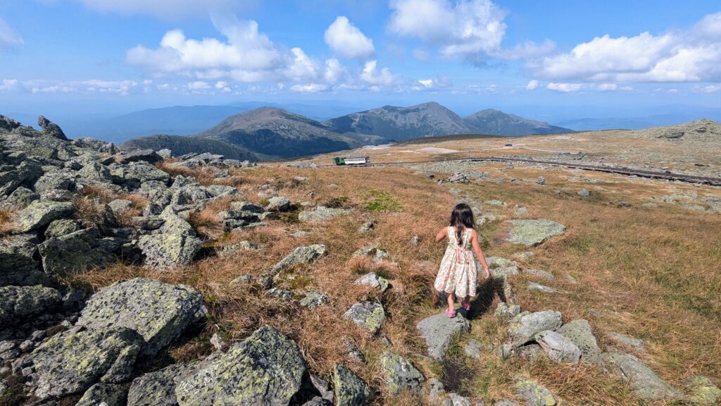 New Hampshire with kids - Hiking on the trails at the top of Mt. Washington