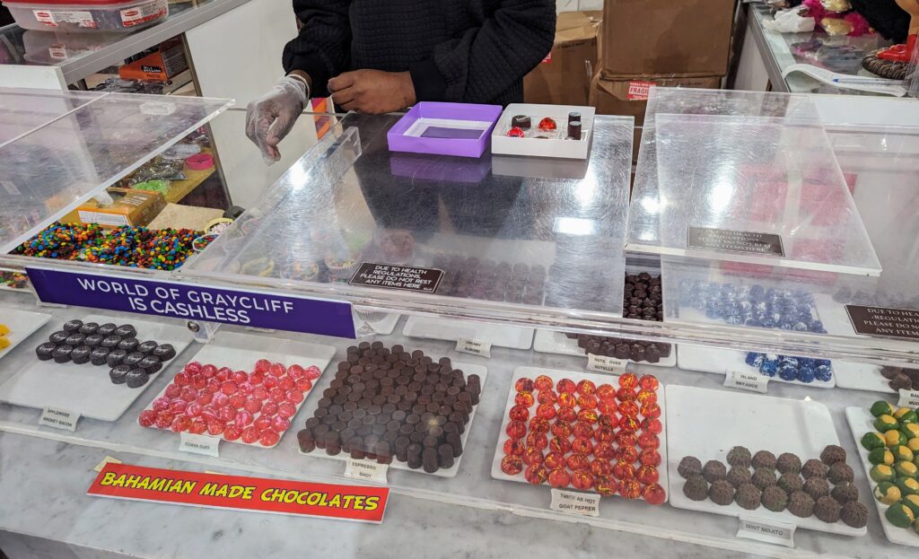 Walking tour of Nassau - Chocolate flavors at Graycliff Chocolatier