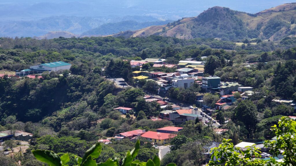 Costa Rica Itinerary - View of the mountain town of Monteverde from Hotel Flor de Bromelia