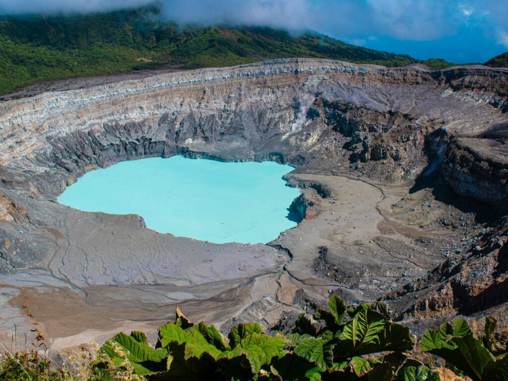 Costa Rica Itinerary - Poas Volcano - View of the crater lake on a clear day