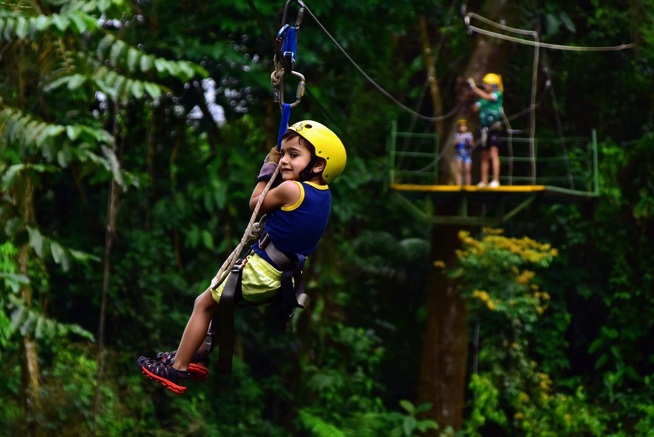 Costa Rica Itinerary with Kids -Ziplining with kids in La Fortuna, Costa Rica